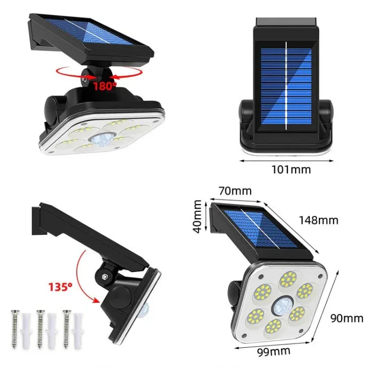 Lampe Solaire Murale Extérieure Étanche à Induction Corporelle Humaine pour Jardin, 48 LED, 54 LED, 54 COB, 32 LED