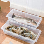 Boîte de conservation drainable pour réfrigérateur de cuisine, boîte de rangement scellée en plastique pour aliments, boîte de conservation pour poisson, 27x20x5.5cm, 27x11x6cm