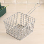 Panier à friture en fer forgé galvanisé, mini-grille, pour aliments frits, chromé