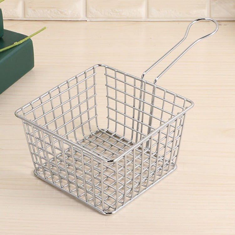 Panier à friture en fer forgé galvanisé, mini-grille, pour aliments frits, chromé