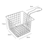 Panier à friture en fer forgé galvanisé, mini-grille, pour aliments frits, chromé