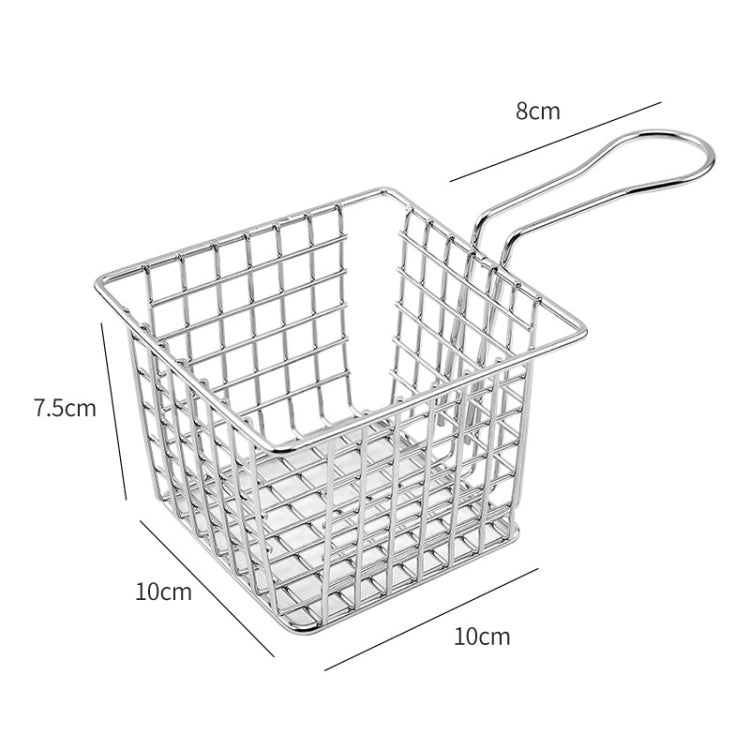 Panier à friture en fer forgé galvanisé, mini-grille, pour aliments frits, chromé