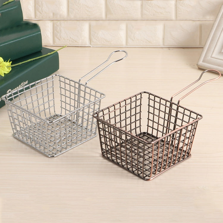 Panier à friture en fer forgé galvanisé, mini-grille, pour aliments frits, chromé