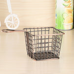 Panier à friture en fer forgé galvanisé, mini-grille, pour aliments frits, chromé