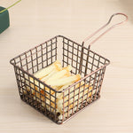 Panier à friture en fer forgé galvanisé, mini-grille, pour aliments frits, chromé