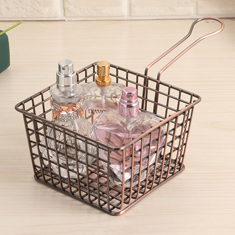 Panier à friture en fer forgé galvanisé, mini-grille, pour aliments frits, chromé