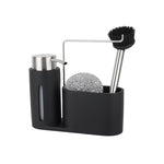 Distributeur de Savon Évier de Cuisine Brosses à Vaisselle Éponge Support Rangement Chiffons Ensemble, Support Rangement Brosses Chiffons Ensemble