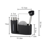 Distributeur de Savon Évier de Cuisine Brosses à Vaisselle Éponge Support Rangement Chiffons Ensemble, Support Rangement Brosses Chiffons Ensemble