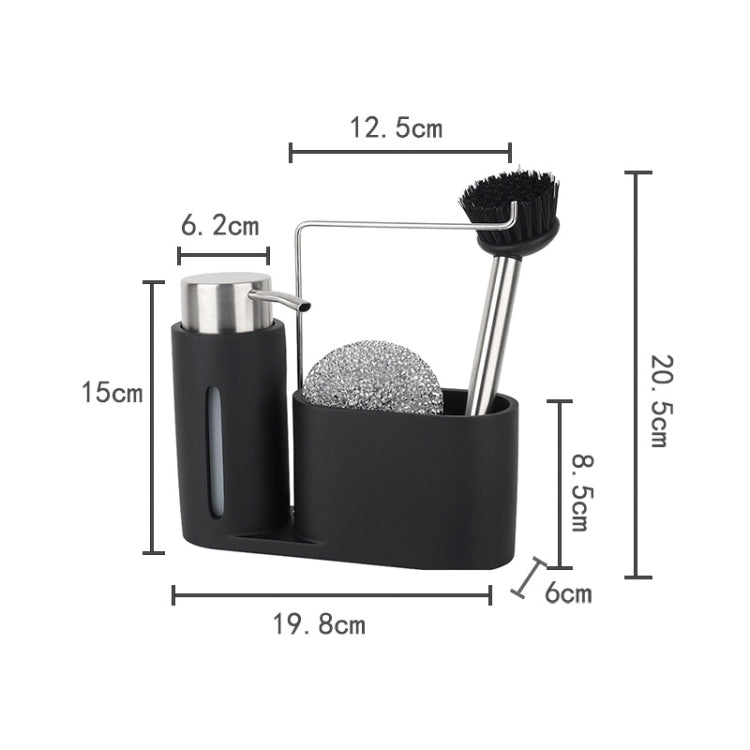 Distributeur de Savon Évier de Cuisine Brosses à Vaisselle Éponge Support Rangement Chiffons Ensemble, Support Rangement Brosses Chiffons Ensemble