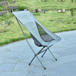 Chaise pliante portable d'extérieur ultralégère en alliage d'aluminium, chaise de camping lune plage, surface gris riz-fond rouge, surface noire-fond rouge, surface noire-fond bleu