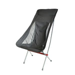 Chaise pliante portable d'extérieur ultralégère en alliage d'aluminium, chaise de camping lune plage, surface gris riz-fond rouge, surface noire-fond rouge, surface noire-fond bleu
