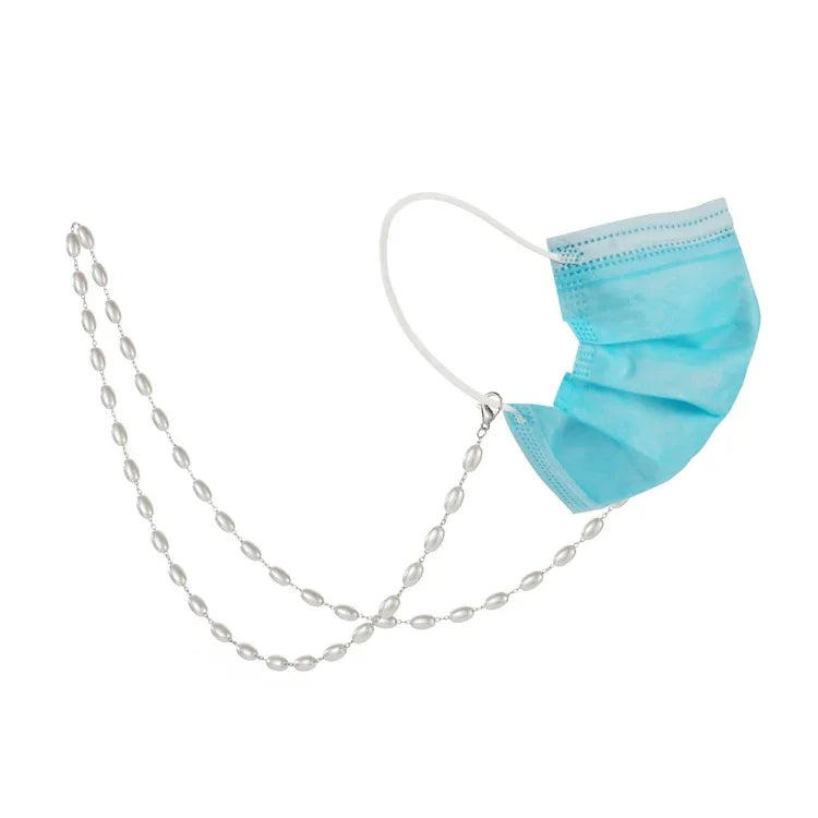Cordon anti-perte pour masque, collier, chaîne pour lunettes à perles ovales simples, chaîne à perles ovales