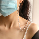Cordon anti-perte pour masque, collier, chaîne pour lunettes à perles ovales simples, chaîne à perles ovales