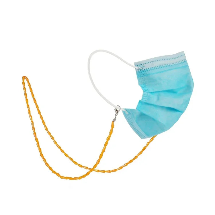 Collier cordon pour masque en cristal facetté style goutte, chaîne pour lunettes, noir, blanc, orange, rouge vin, rose transparent