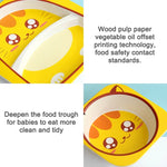 Set de vaisselle pour bébé Assiette fourchette dessin animé Vaisselle pour enfants Bol en fibre de bambou naturelle avec tasse cuillère assiette