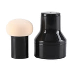 8 éponges à maquillage en forme de tête de champignon, rondes, avec manche, de couleur bleu clair, rose, couleur chair, noir, rouge vin, café, rouge rosé, matcha