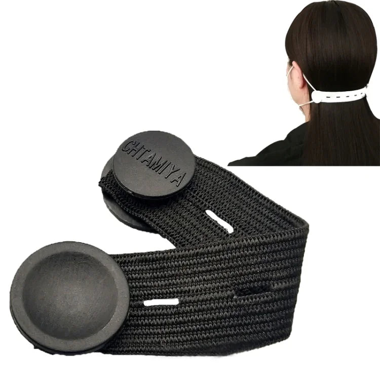 Boucle de réglage du crochet de masque Cordon d'extension anti-pincement pour oreilles, Blanc, Noir