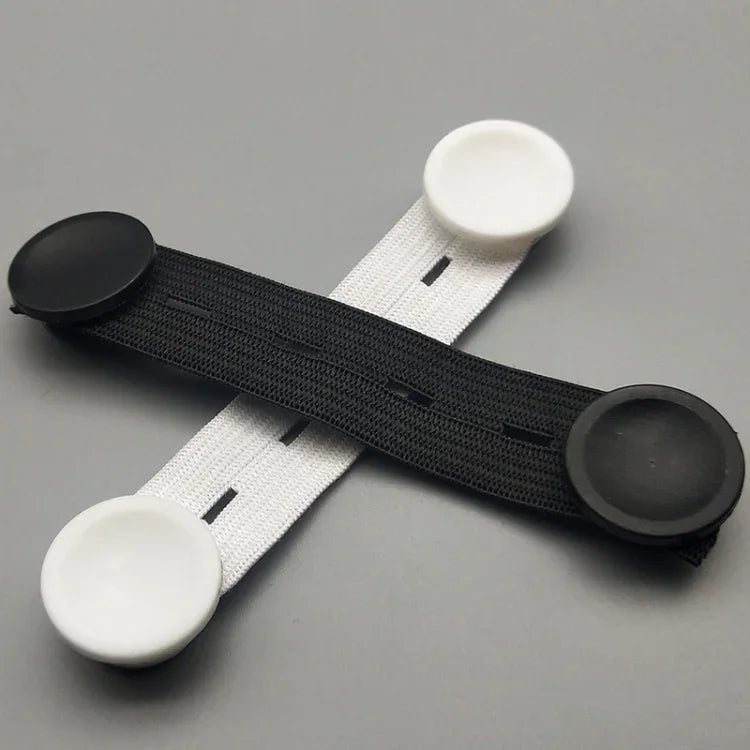 Boucle de réglage du crochet de masque Cordon d'extension anti-pincement pour oreilles, Blanc, Noir