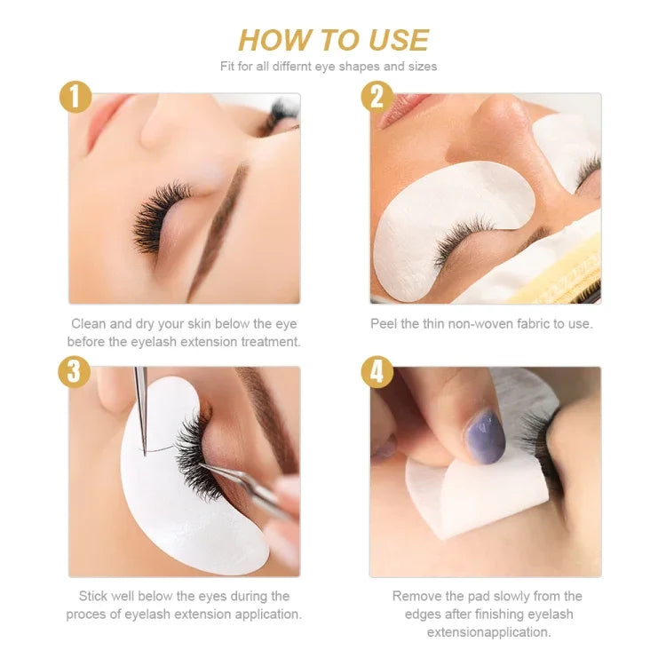 Patchs en papier sous les yeux pour extensions de cils, adhésifs, outils de maquillage