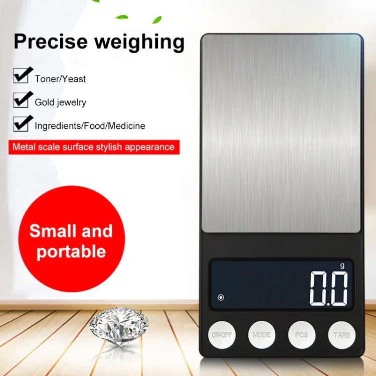 Balance électronique haute précision mini portable pour bijoux et médicaments, 500g/0,1g, 100g/0,01g, 200g/0,01g, 300g/0,01g, 500g/0,01g, 1000g/0,1g