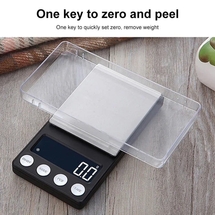 Balance électronique haute précision mini portable pour bijoux et médicaments, 500g/0,1g, 100g/0,01g, 200g/0,01g, 300g/0,01g, 500g/0,01g, 1000g/0,1g