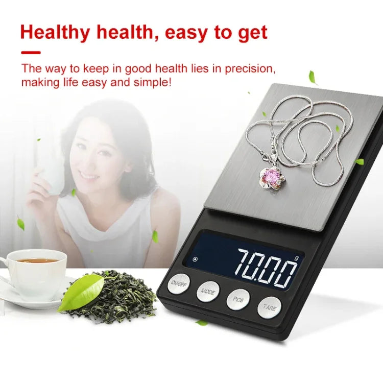 Balance électronique haute précision mini portable pour bijoux et médicaments, 500g/0,1g, 100g/0,01g, 200g/0,01g, 300g/0,01g, 500g/0,01g, 1000g/0,1g