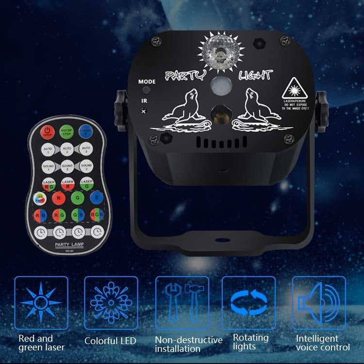 MN-R60 Mini lumière laser activée par la voix rechargeable USB, lumière d'ambiance LED laser de Noël pour divertissement à domicile, lumière de scène