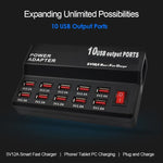 Chargeur numérique électronique intelligent à charge rapide USB 100-240V, chargeur multifonctionnel, prise US, 10 ports, 12 ports