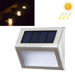 Lot de 2 lampes solaires en acier inoxydable à 3 LED pour escalier/mur, éclairage de clôture de jardin extérieur, 3 LED / 2 pièces