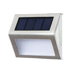 Lot de 2 lampes solaires en acier inoxydable à 3 LED pour escalier/mur, éclairage de clôture de jardin extérieur, 3 LED / 2 pièces