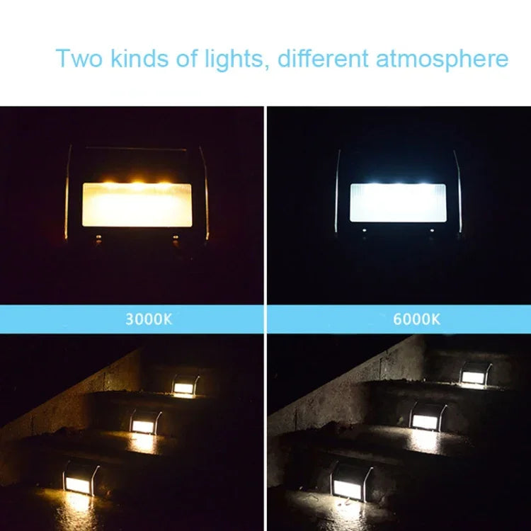 Lot de 2 lampes solaires en acier inoxydable à 3 LED pour escalier/mur, éclairage de clôture de jardin extérieur, 3 LED / 2 pièces