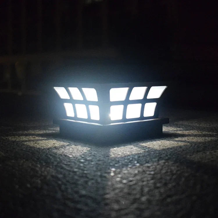 Solar Coffee Column Head Lamp Outdoor Waterproof Decorative Wall Lamp, White Light, Warm Light
