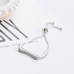 Bracelet extensible en argent sterling 925 avec nœud pour filles
