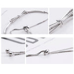 Bracelet extensible en argent sterling 925 avec nœud pour filles