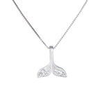 Collier en argent sterling S925 en forme de queue de poisson pour filles, collier en forme de queue de baleine