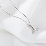 Collier en argent sterling S925 en forme de queue de poisson pour filles, collier en forme de queue de baleine