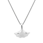 Collier pendentif feuille de ginkgo en argent sterling S925