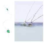 Collier pendentif feuille de ginkgo en argent sterling S925
