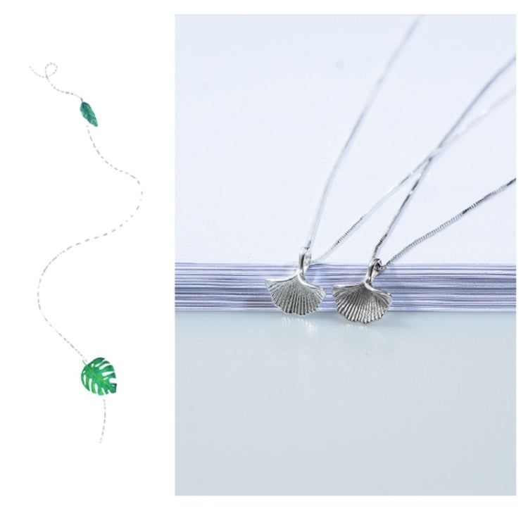 Collier pendentif feuille de ginkgo en argent sterling S925