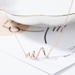 Collier en argent sterling S925 pour femme avec accessoire ECG