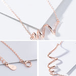 Collier en argent sterling S925 pour femme avec accessoire ECG