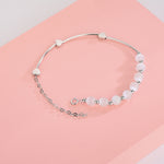 Bracelet en argent sterling S925, opale et cristal naturel, motif Cœur, en platine, or, ou or rose