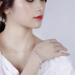 Bracelet en argent sterling S925, opale et cristal naturel, motif Cœur, en platine, or, ou or rose