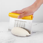 Racloir coupe-pâte en acier inoxydable avec échelle, 2 couteaux à nouilles (jaune)