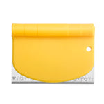 Racloir coupe-pâte en acier inoxydable avec échelle, 2 couteaux à nouilles (jaune)