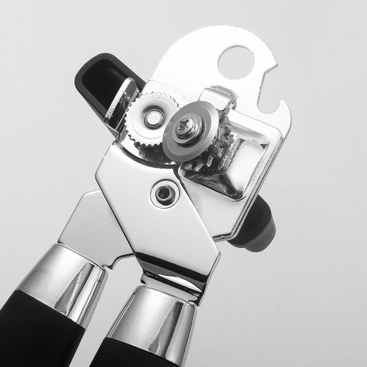 Ouvre-boîte manuel multifonction puissant en acier inoxydable, outil de cuisine, noir et argent