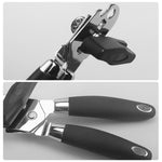 Ouvre-boîte manuel multifonction puissant en acier inoxydable, outil de cuisine, noir et argent