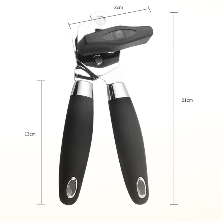 Ouvre-boîte manuel multifonction puissant en acier inoxydable, outil de cuisine, noir et argent