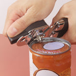 Ouvre-boîte manuel multifonction puissant en acier inoxydable, outil de cuisine, noir et argent