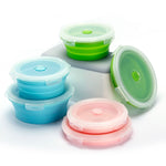 Boîte à déjeuner pliable portable pour micro-ondes, boîte à déjeuner ronde en silicone, livraison de couleur aléatoire, capacité : 350 ml, 350 ml, 500 ml, 800 ml, 1200 ml